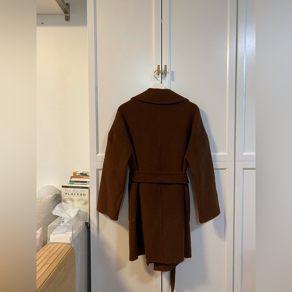 *SOLD* My Little Mushroom Biu | Chocolate Brown Wool Wrap Coat | Size M - Picture 6 of 8